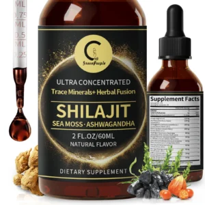 Shilajit Liquid Drops with Sea Moss, Ashwagandha, Maca, Moringa